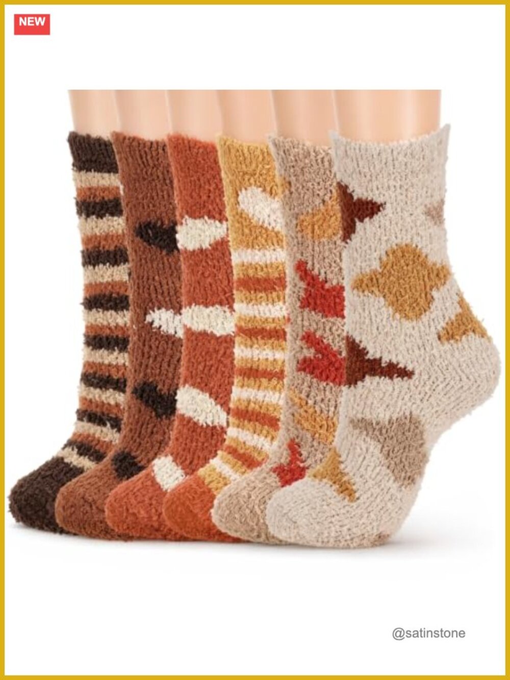 6 Pairs Fuzzy Socks Women Warm Fluffy Crew Slipper Socks Cozy